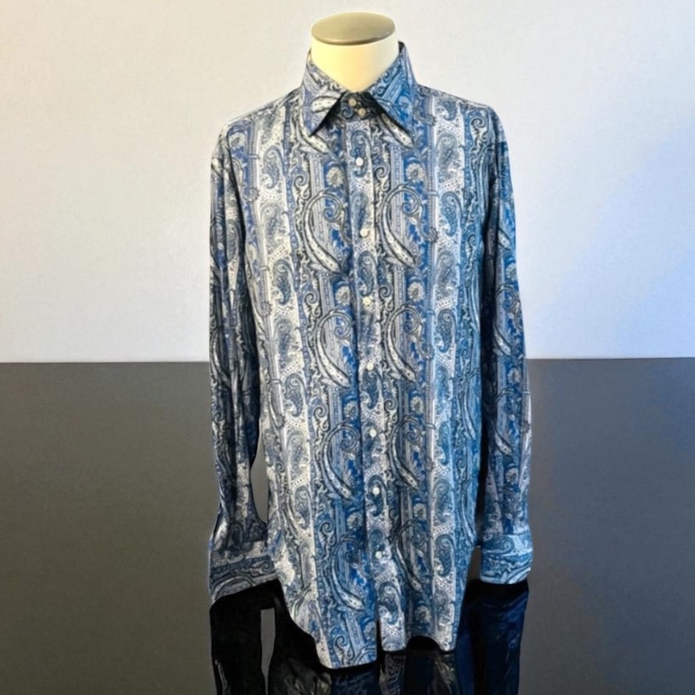 ETRO Paisley Print Cotton Shirt Size LARGE